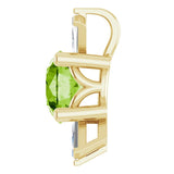 14K Gold Round Natural Peridot & Natural Diamond Accented Necklace or Pendant – 1/6 CTW - Yellow Gold - view 3