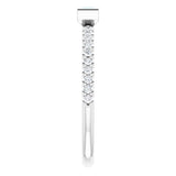 Platinum Straight Baguette Natural London Blue Topaz & Natural Diamond Accented Stackable Ring – 5x2.5mm - view 4