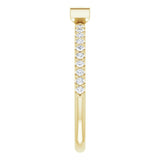 14K Gold Straight Baguette Natural Peridot & Natural Diamond Accented Stackable Ring - Yellow Gold - view 4