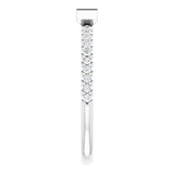 Platinum Straight Baguette Natural Pink Sapphire & Natural Diamond Accented Stackable Ring - view 4