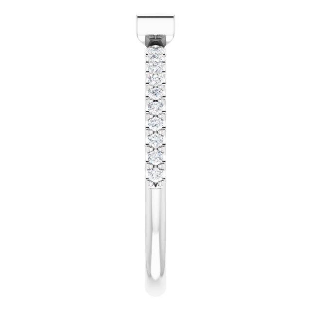 14K Gold Straight Baguette Natural Pink Sapphire & Natural Diamond Accented Stackable Ring - White Gold - view 4