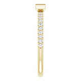 14K Gold Straight Baguette Natural Pink Sapphire & Natural Diamond Accented Stackable Ring - Yellow Gold - view 4