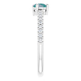 Platinum Pear Lab-Grown Alexandrite & Natural Diamond Stackable Accented Ring - view 4