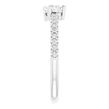 Platinum Pear Natural White Sapphire & Natural Diamond Stackable Accented Ring - view 4