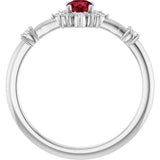 14K Gold Oval Natural Ruby Halo-Style Ring - White Gold - view 12