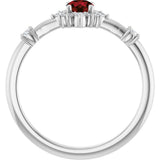 Platinum Oval Natural Mozambique Garnet Halo-Style Ring - view 12