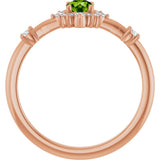 14K Gold Oval Natural Peridot Halo-Style Ring - Rose Gold - view 12