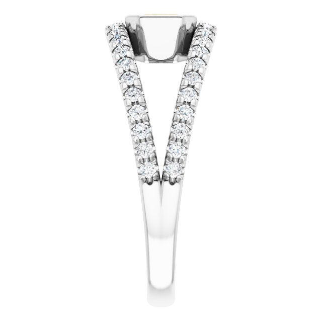 Platinum Emerald Natural Citrine & Natural Diamond Bezel-Set Accented Ring - view 4