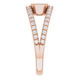 14K Gold Emerald Natural Citrine & Natural Diamond Bezel-Set Accented Ring - Rose Gold - view 4