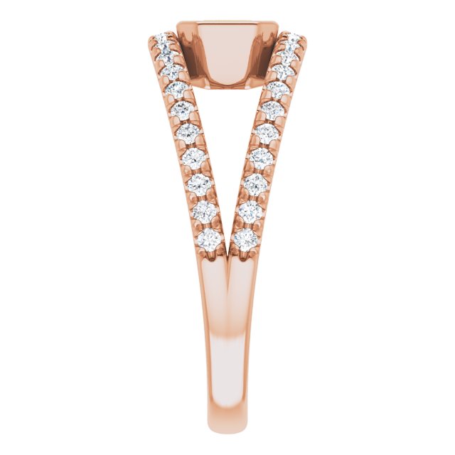 14K Gold Emerald Natural Citrine & Natural Diamond Bezel-Set Accented Ring - Rose Gold - view 4