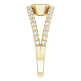 14K Gold Emerald Natural Citrine & Natural Diamond Bezel-Set Accented Ring - Yellow Gold - view 4