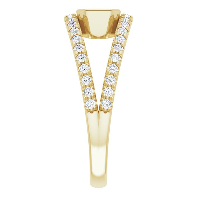 14K Gold Emerald Natural Citrine & Natural Diamond Bezel-Set Accented Ring - Yellow Gold - view 4