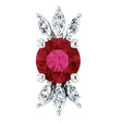 Platinum Round Lab-Grown Ruby & Natural Diamond Accented Necklace or Pendant