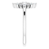 Platinum Round Natural White Sapphire Halo-Style Ring - view 9
