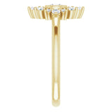 14K Gold Round Natural White Sapphire Halo-Style Ring - Yellow Gold - view 9