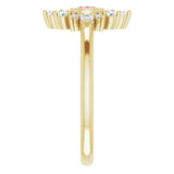 14K Gold Round Natural Pink Tourmaline Halo-Style Ring - Yellow Gold - view 9