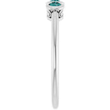 Platinum Round Natural Alexandrite Three-Stone Bezel-Set Ring - view 9