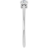 14K Gold Round Natural Diamond Three-Stone Bezel-Set Ring – 2.5-4mm Stones - White Gold - view 9
