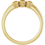 14K Gold Round Natural Citrine Three-Stone Bezel-Set Ring - Yellow Gold - view 7