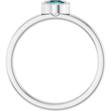 Platinum Round Lab-Grown Alexandrite Bezel-Set Solitaire Ring - view 7