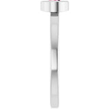 Platinum Round Natural Pink Tourmaline Bezel-Set Solitaire Ring - view 9