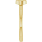 14K Gold Round Natural Ruby Bezel-Set Solitaire Ring - Yellow Gold - view 9
