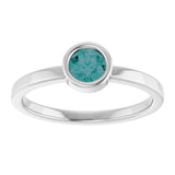 14K Gold Round Lab-Grown Alexandrite Bezel-Set Solitaire Ring - White Gold - view 8