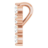 14K Gold Round Lab-Grown Diamond Accented Cross Necklace or Pendant – up to 1/6 CTW - Rose Gold - view 11