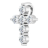 Platinum Round Natural Diamond Accented Cross Necklace or Pendant – up to 1/6 CTW - view 10