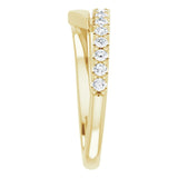 14K Gold Straight Baguette Natural London Blue Topaz & Natural Diamond Bypass Ring – 4x2mm - Yellow Gold - view 4