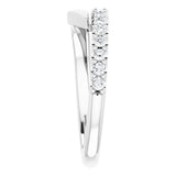 Platinum Straight Baguette Natural Pink Sapphire & Natural Diamond Bypass Ring – 4x2mm - view 4