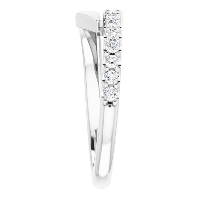 14K Gold Straight Baguette Natural Blue Sapphire & Natural Diamond Bypass Ring – 4x2mm - White Gold - view 4