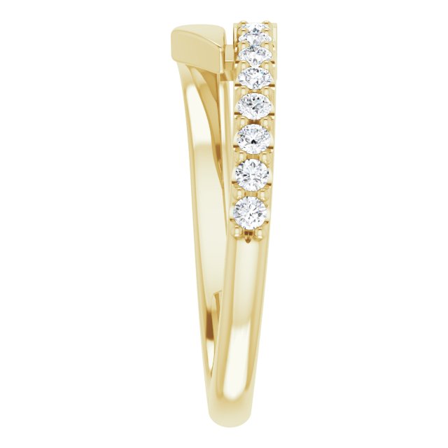 14K Gold Straight Baguette Natural Blue Sapphire & Natural Diamond Bypass Ring – 4x2mm - Yellow Gold - view 4