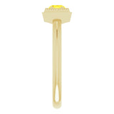 14K Gold Round Natural Yellow Sapphire Geometric Ring - Yellow Gold - view 4