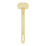 14K Gold Round Natural Pink Sapphire Geometric Ring - Yellow Gold - view 4