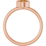 14K Gold Round Natural Citrine Bezel-Set Solitaire Ring - Rose Gold - view 7
