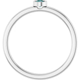 Platinum Round Lab-Grown Alexandrite Bezel-Set Solitaire Ring - view 7