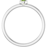 14K Gold Round Natural Peridot Bezel-Set Solitaire Ring - White Gold - view 7