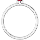 Platinum Round Lab-Grown Ruby Bezel-Set Solitaire Ring - view 7