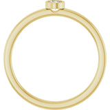 14K Gold Round Natural White Sapphire Bezel-Set Solitaire Ring - Yellow Gold - view 7