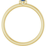 14K Gold Round Lab-Grown Blue Sapphire Bezel-Set Solitaire Ring - Yellow Gold - view 7