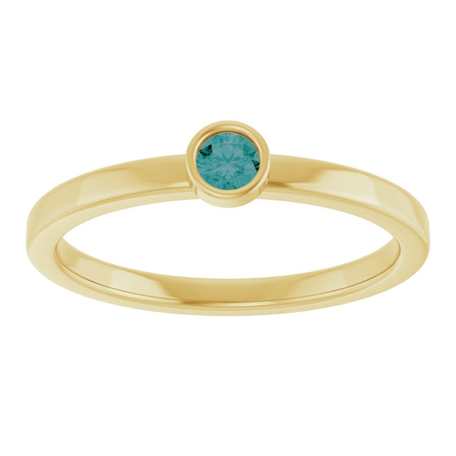 14K Gold Round Natural Alexandrite Bezel-Set Solitaire Ring - Yellow Gold - view 8