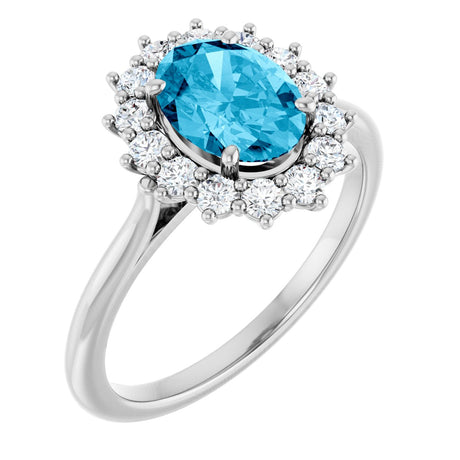 Platinum Emerald Lab-Grown Diamond Halo-Style Ring