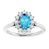 Platinum Emerald Lab-Grown Diamond Halo-Style Ring - view 3