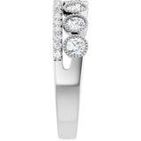 14K Gold Round Lab-Grown Diamond Granulated Ring - White Gold - view 14