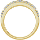 14K Gold Round Lab-Grown Diamond Granulated Ring - Yellow Gold - view 12
