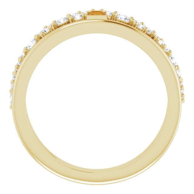 14K Gold Straight Baguette Natural Citrine & Natural Diamond Negative Space Ring - Yellow Gold - view 2