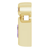 14K Gold Oval Natural Amethyst Bezel-Set Necklace or Slide Pendant - Yellow Gold - view 6