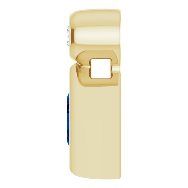 14K Gold Oval Natural Blue Sapphire Bezel-Set Necklace or Slide Pendant - Yellow Gold - view 6