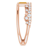 14K Gold Straight Baguette Natural Citrine & Natural Diamond Negative Space Ring - Rose Gold - view 4